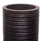 Brown Decorative Contemporary Mango Wood Ribbed Design Cylinder Shaped Vase